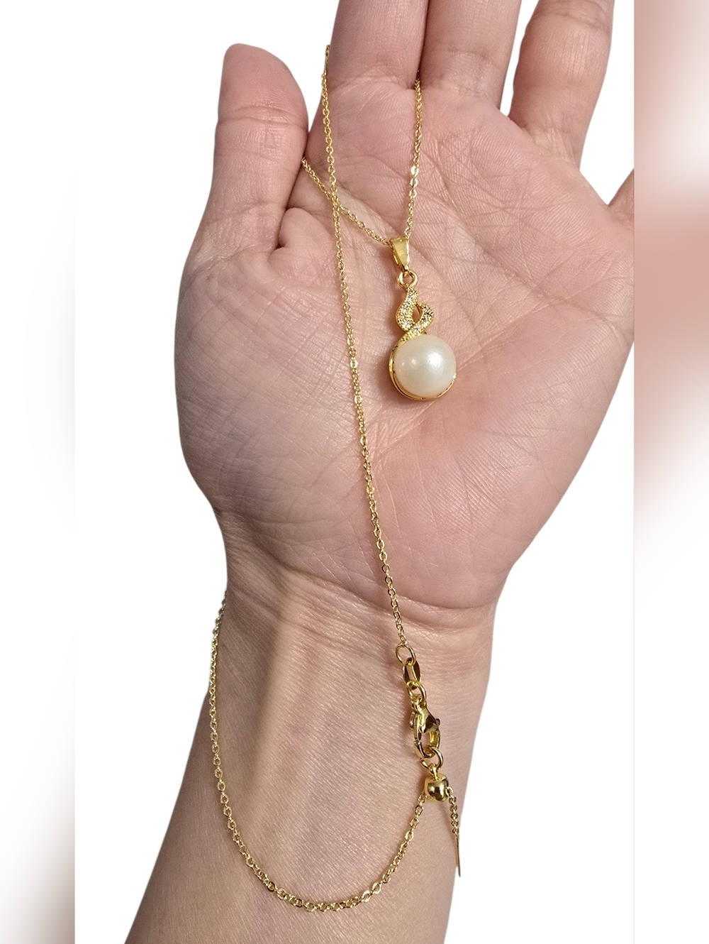 South Sea Pearl Pendant Necklace Vermeil Setting